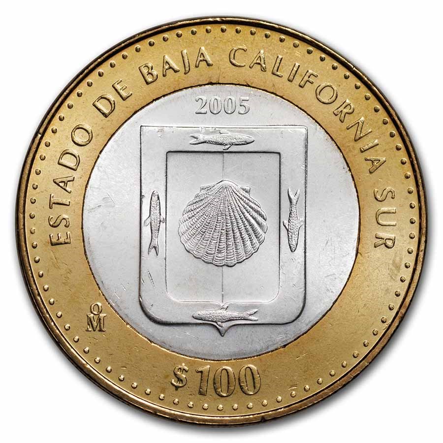 2005 Mexico Bimetallic 100 Pesos Baja Calif. Sur BU (1st Edition)