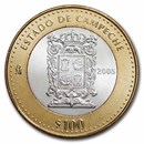 2005 Mexico Bimetallic 100 Pesos Campeche BU (1st Edition)