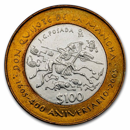 Buy 2005 Mexican Bimetallic 100 Pesos Don Quixote 400th