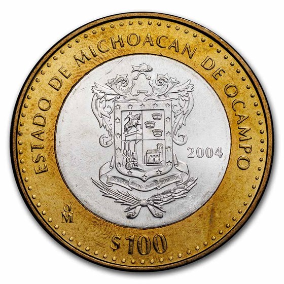 2005 Mexico Bimetallic 100 Pesos Guerrero BU (1st Edition)