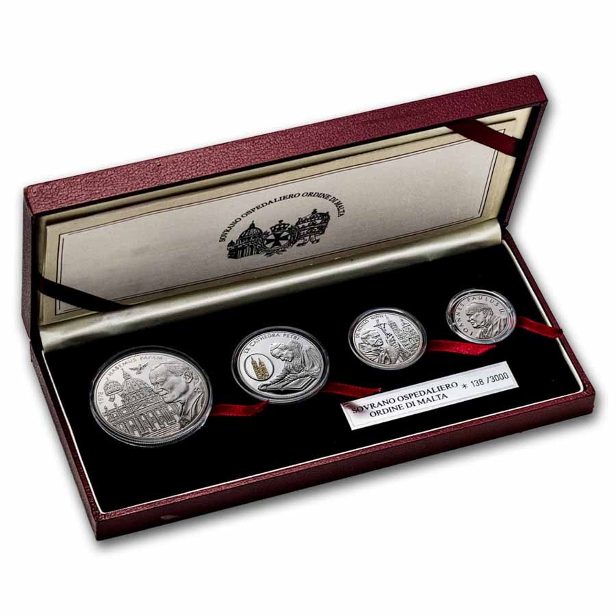 2005 Order of Malta Habemus Papam Silver 4-Coin Proof Set