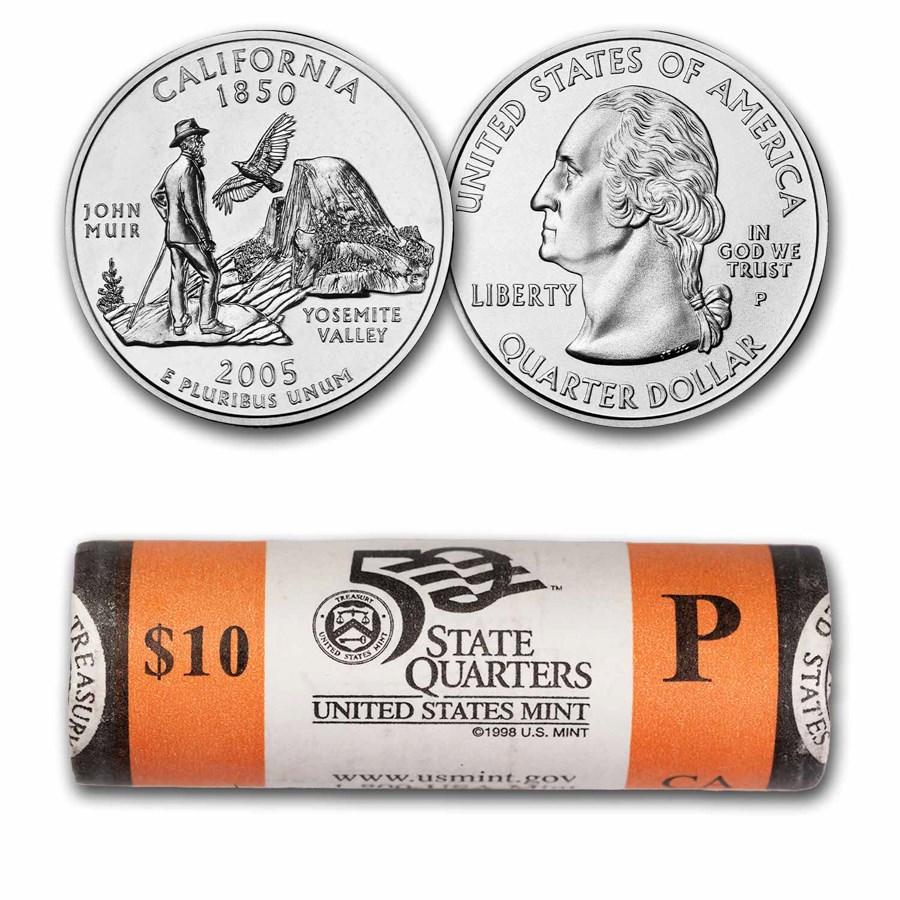 2005-P California Statehood Quarter 40-Coin Roll (Mint Wrapped)