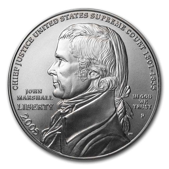 2005-P Chief Justice Marshall $1 Silver Commem BU (Capsule only) 2005-P Chief Justice Marshall $1 Silver Commem BU (Capsule only)