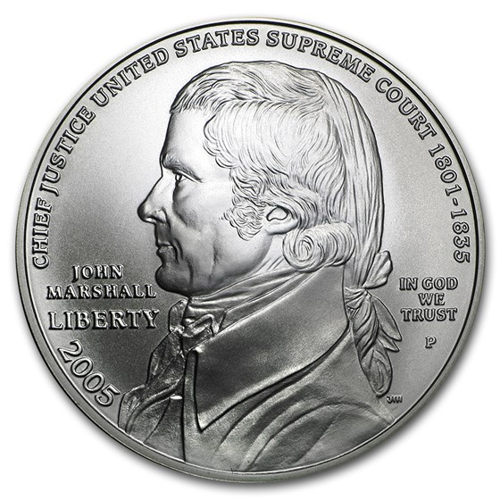 2005-P Chief Justice Marshall $1 Silver Commem BU (w/Box & COA) 2005-P Chief Justice Marshall $1 Silver Commem BU (w/Box & COA)
