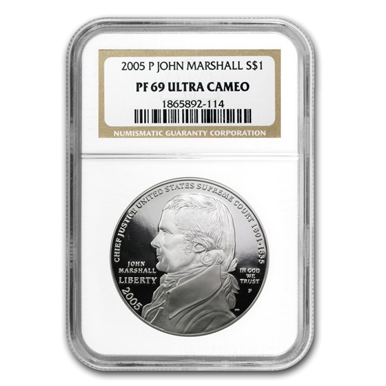 2005-P Chief Justice Marshall $1 Silver Commem PF-69 NGC 2005-P Chief Justice Marshall $1 Silver Commem PF-69 NGC