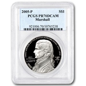 2005-P Chief Justice Marshall $1 Silver Commem PR-70 PCGS 2005-P Chief Justice Marshall $1 Silver Commem PR-70 PCGS
