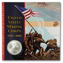 2005-P Marine Corps $1 Silver Commem Coin/Stamp Set BU (Card)