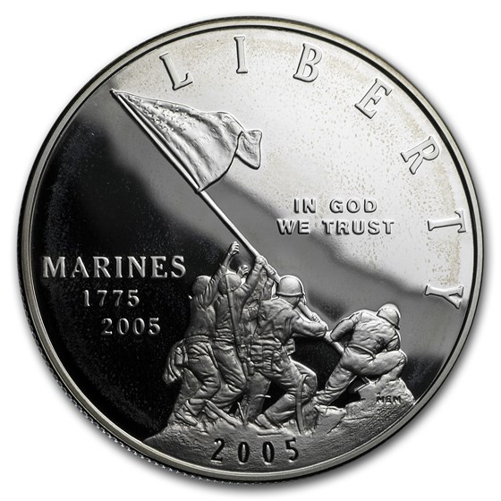 2005-P Marine Corps 230th Anniv $1 Silver Commem Proof (Box/COA) 2005-P Marine Corps 230th Anniv $1 Silver Commem Proof (Box/COA)