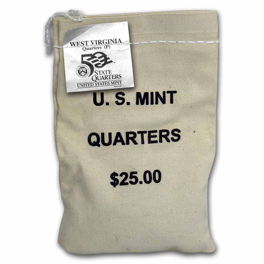 2005-P West Virginia State Quarter $25 Sealed Mint Bag BU