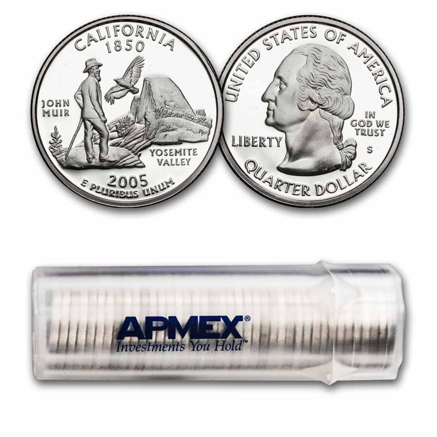 2005-S California State Quarter Gem Proof 40-Coin Roll (Silver)
