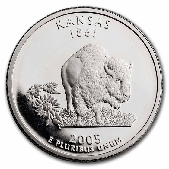 2005-S Kansas State Quarter Gem Proof (Silver) 2005-S Kansas State Quarter Gem Proof (Silver)