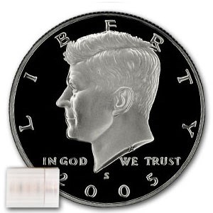 2005-S Kennedy Half Dollar 20-Coin Roll Proof 2005-S Kennedy Half Dollar 20-Coin Roll Proof