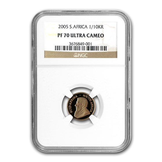 2005 South Africa 1/10 oz Gold Krugerrand PF-70 NGC 2005 South Africa 1/10 oz Gold Krugerrand PF-70 NGC