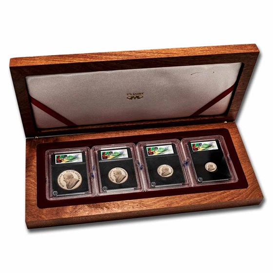 2005 South Africa 4-Coin Gold Krugerrand Proof Set (FS) (Dmg Box) 2005 South Africa 4-Coin Gold Krugerrand Proof Set (FS) (Dmg Box)