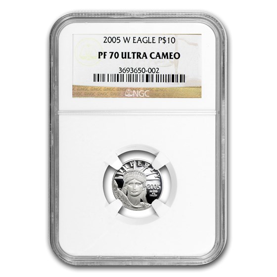 2005-W 1/10 oz Proof American Platinum Eagle PF-70 UCAM NGC 2005-W 1/10 oz Proof American Platinum Eagle PF-70 UCAM NGC