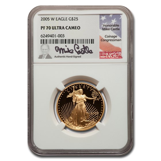 2005-W 1/2 oz Proof American Gold Eagle PF-70 NGC UC (Castle) 2005-W 1/2 oz Proof American Gold Eagle PF-70 NGC UC (Castle)