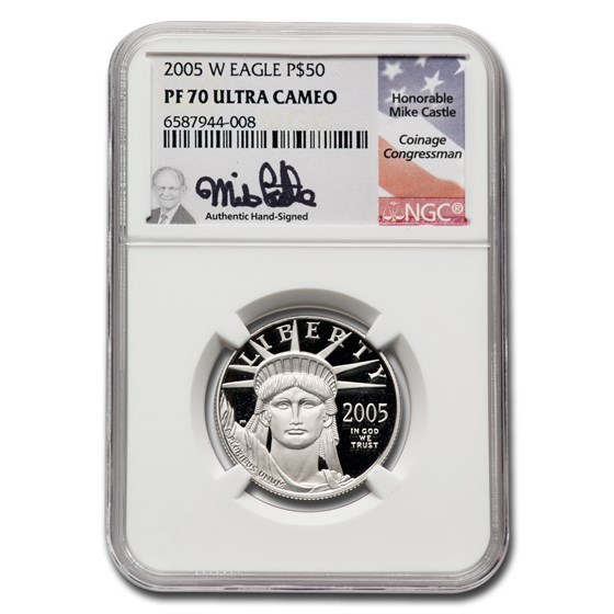 2005-W 1/2 oz Proof American Platinum Eagle PF-70 NGC (Castle) 2005-W 1/2 oz Proof American Platinum Eagle PF-70 NGC (Castle)