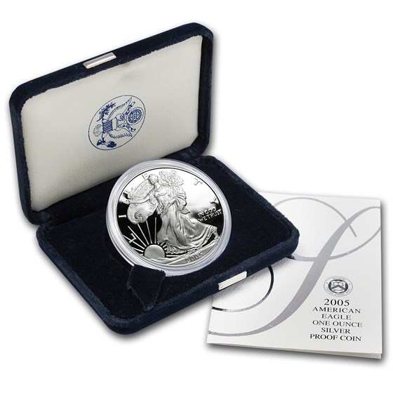 2005-W 1 oz Proof American Silver Eagle (w/Box & COA) 2005-W 1 oz Proof American Silver Eagle (w/Box & COA)