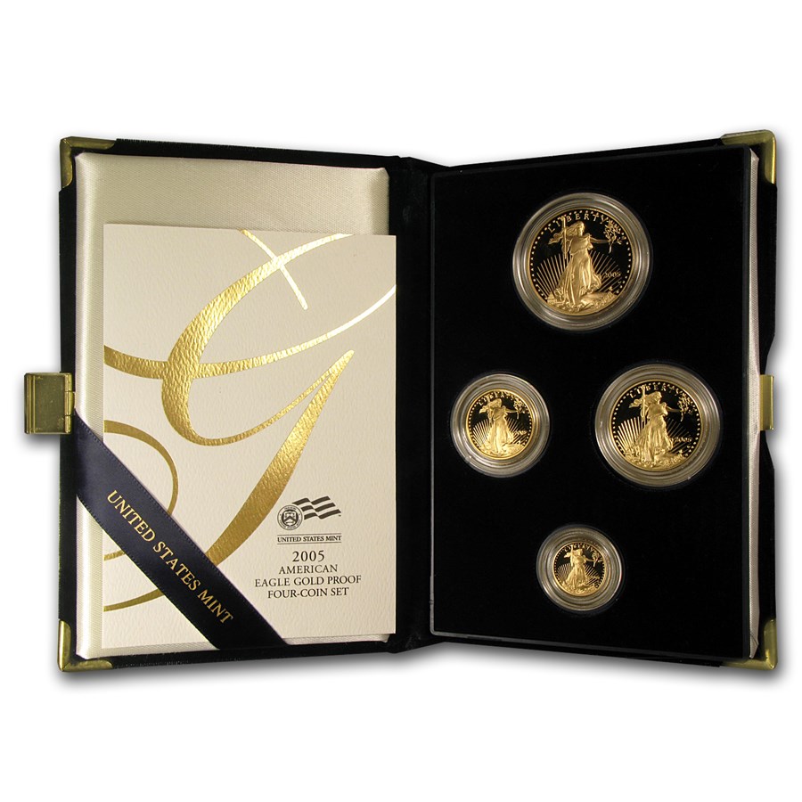 2005-W 4-Coin Proof American Gold Eagle Set (w/Box & COA)