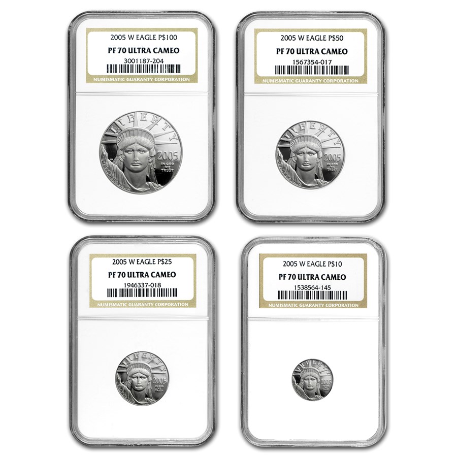 2005-W 4-Coin Proof American Platinum Eagle Set PF-70 NGC