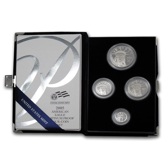 2005-W 4-Coin Proof American Platinum Eagle Set (w/Box & COA)