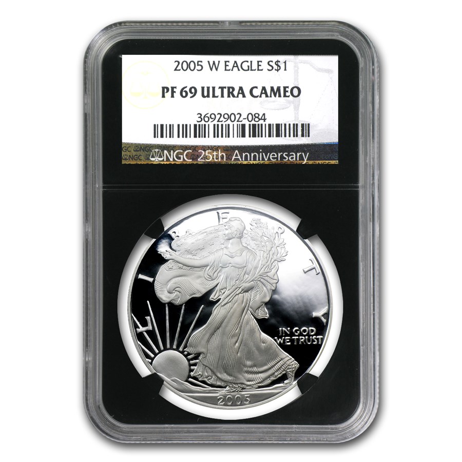 2005-W Proof American Silver Eagle PF-69 NGC (Retro Black Insert)