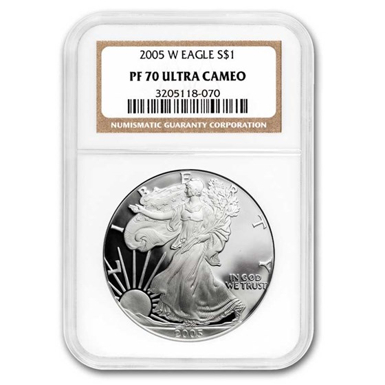 2005-W Proof American Silver Eagle PF-70 NGC 2005-W Proof American Silver Eagle PF-70 NGC