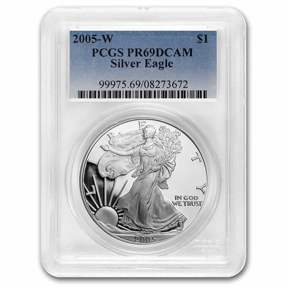 2005-W Proof American Silver Eagle PR-69 PCGS 2005-W Proof American Silver Eagle PR-69 PCGS