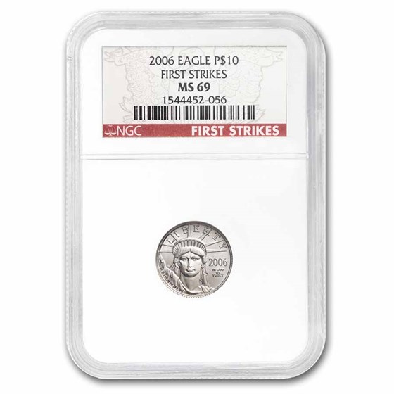 2006 1/10 oz American Platinum Eagle MS-69 NGC (First Strikes) 2006 1/10 oz American Platinum Eagle MS-69 NGC (First Strikes)