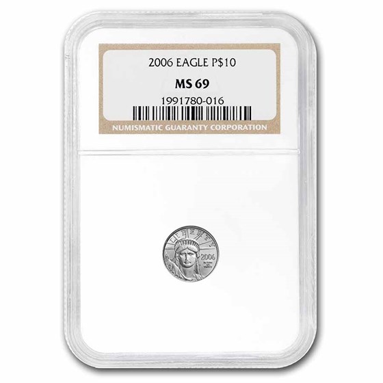 2006 1/10 oz American Platinum Eagle MS-69 NGC 2006 1/10 oz American Platinum Eagle MS-69 NGC