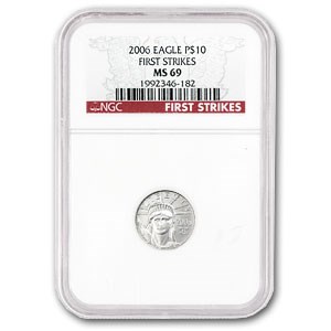 2006 1/10 oz Platinum American Eagle MS-69 NGC (First Strikes) 2006 1/10 oz Platinum American Eagle MS-69 NGC (First Strikes)