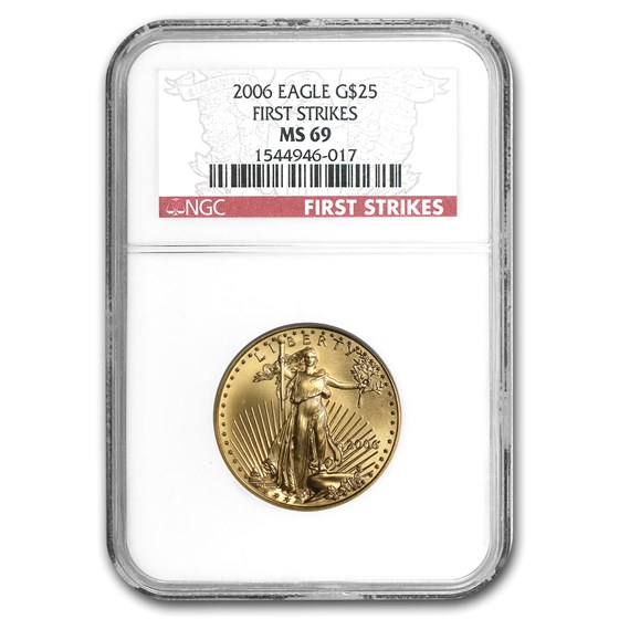 2006 1/2 oz American Gold Eagle MS-69 NGC (First Strikes) 2006 1/2 oz American Gold Eagle MS-69 NGC (First Strikes)