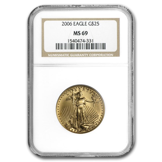 2006 1/2 oz American Gold Eagle MS-69 NGC 2006 1/2 oz American Gold Eagle MS-69 NGC