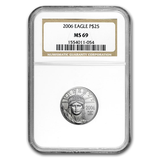 2006 1/4 oz American Platinum Eagle MS-69 NGC 2006 1/4 oz American Platinum Eagle MS-69 NGC