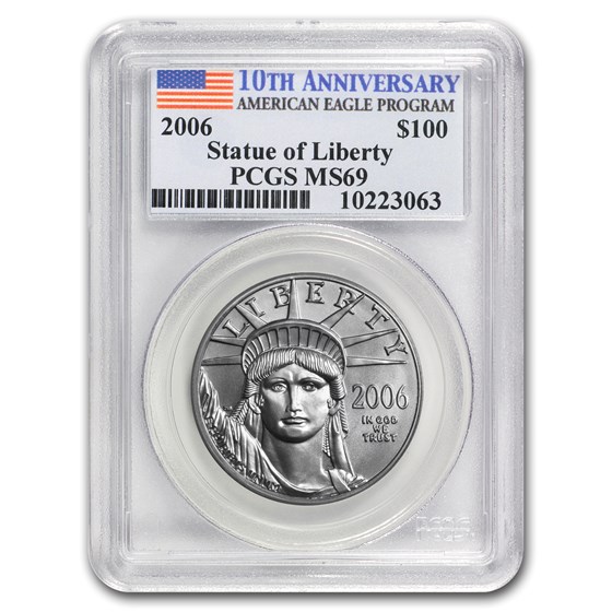 2006 1 oz American Platinum Eagle MS-69 PCGS 2006 1 oz American Platinum Eagle MS-69 PCGS