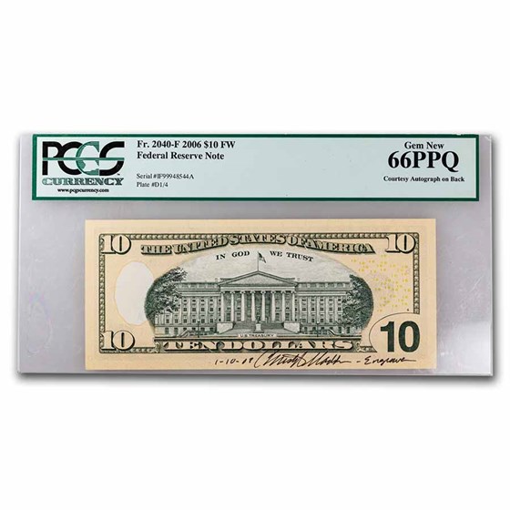 2006 $10 FRN (F-Atlanta) CU-66 PPQ (Fr#2042-F) Courtesy Signature