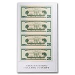 2006 $20 FRN CU (Fr#2093-B) 4 Note Uncut Sheet
