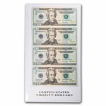 2006 $20 FRN CU (Fr#2093-B) 4 Note Uncut Sheet