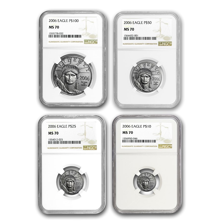 2006 4-Coin American Platinum Eagle Set MS-70 NGC