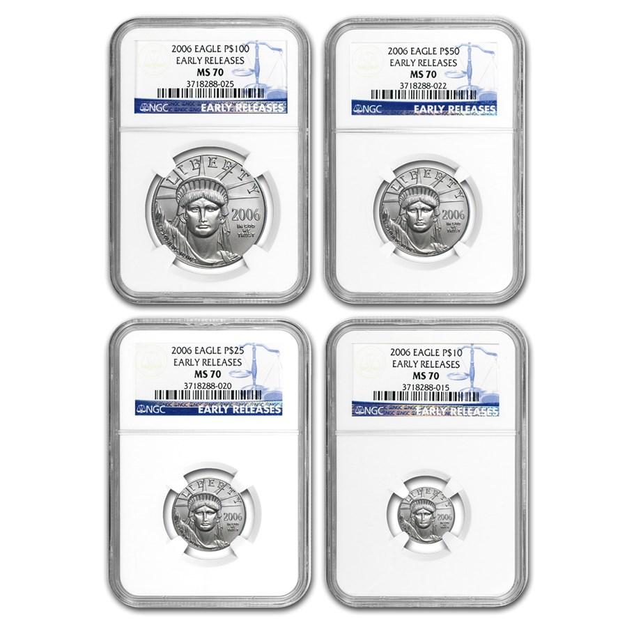 2006 4-Coin Platinum Eagle Set MS-70 NGC (Early Releases)