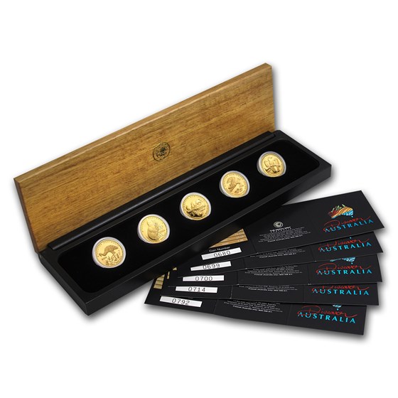 2006 5-Coin 1/2 oz Gold Discover Australia Proof Set 2006 5-Coin 1/2 oz Gold Discover Australia Proof Set