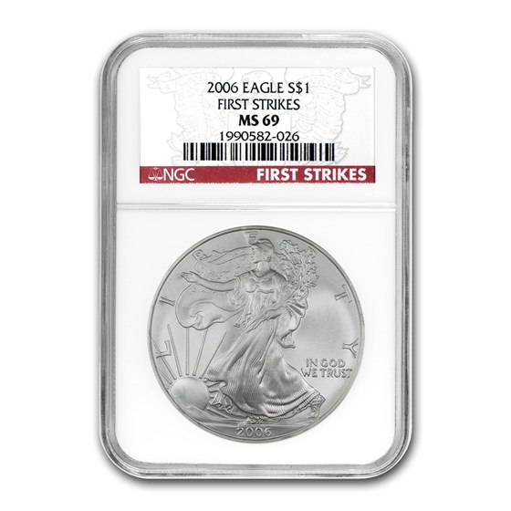 2006 American Silver Eagle MS-69 NGC (First Strikes) 2006 American Silver Eagle MS-69 NGC (First Strikes)