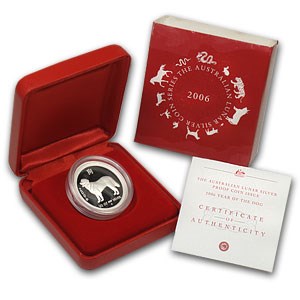 2006 Australia 1/2 oz Silver Year of the Dog Proof (w/Box & COA) 2006 Australia 1/2 oz Silver Year of the Dog Proof (w/Box & COA)