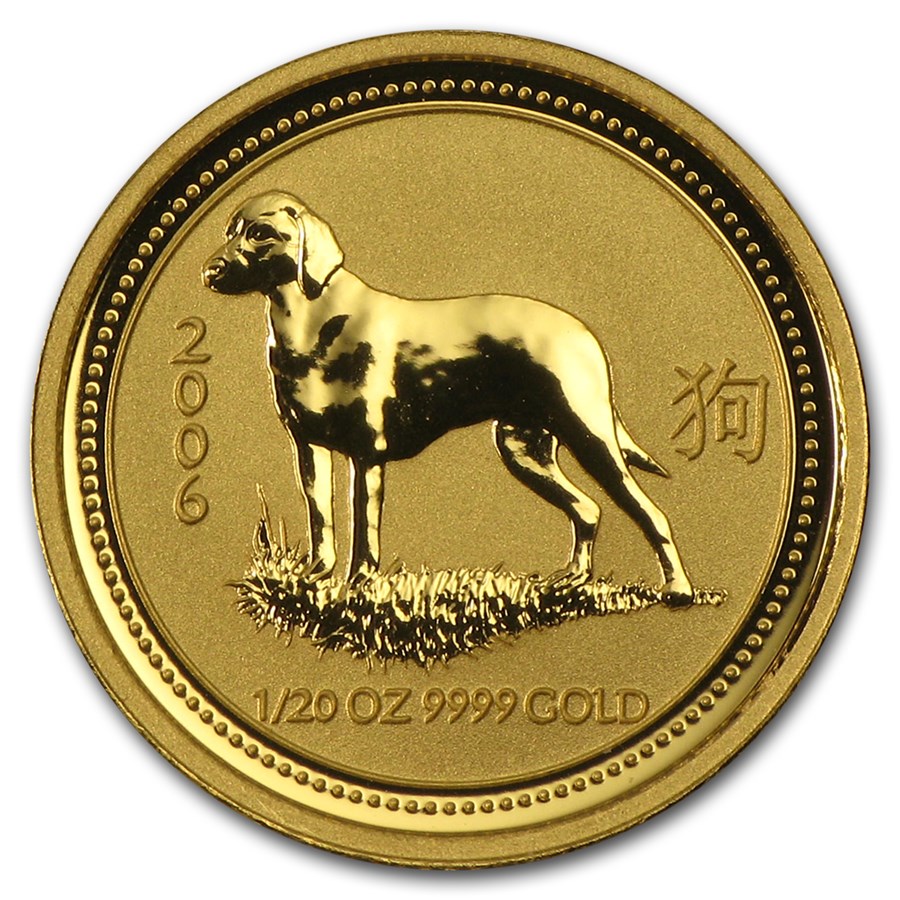 2006 Australia 1/20 oz Gold Lunar Dog BU (Series I)