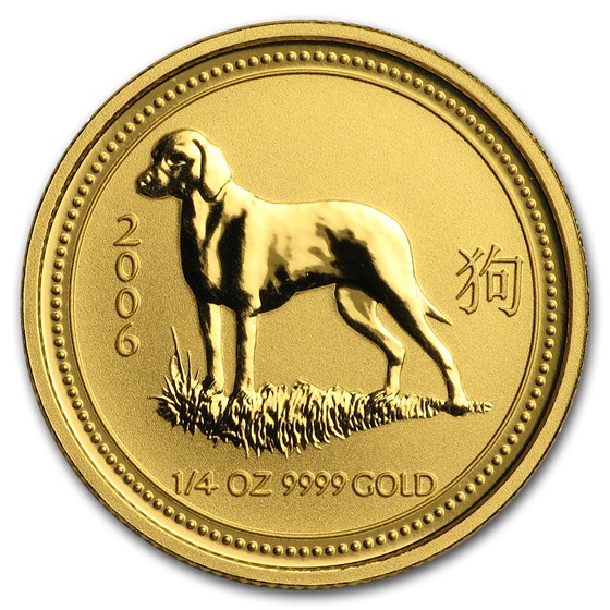 2006 Australia 1/4 oz Gold Lunar Dog BU (Series I) 2006 Australia 1/4 oz Gold Lunar Dog BU (Series I)