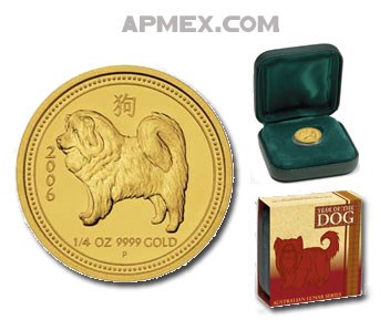 2006 Australia 1/4 oz Gold Lunar Dog Proof (Series I) 2006 Australia 1/4 oz Gold Lunar Dog Proof (Series I)