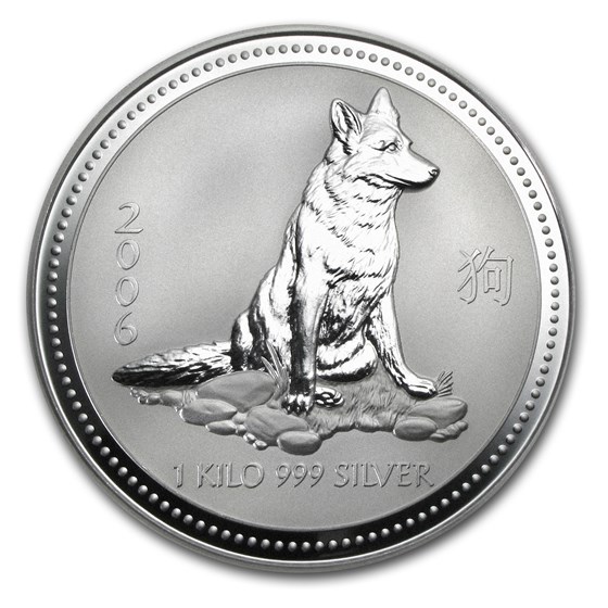 2006 Australia 1 kilo Silver Year of the Dog BU 2006 Australia 1 kilo Silver Year of the Dog BU