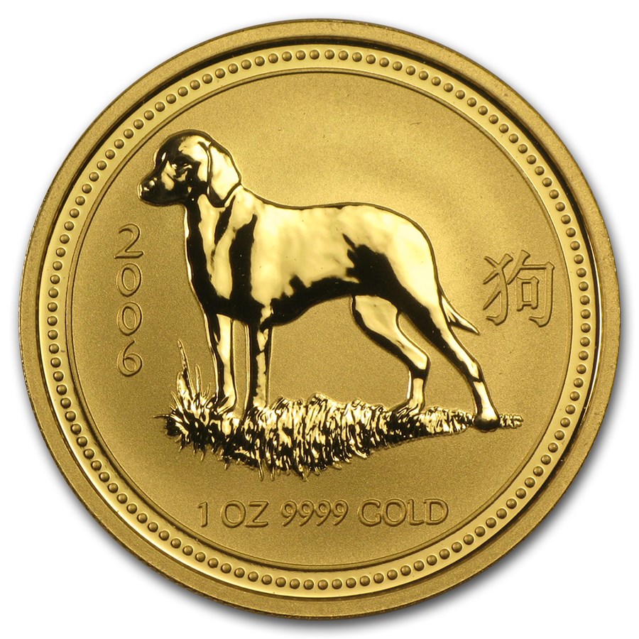 2006 Australia 1 oz Gold Lunar Dog BU (Series I)