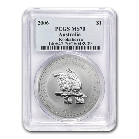2006 Australia 1 oz Silver Kookaburra MS-70 PCGS 2006 Australia 1 oz Silver Kookaburra MS-70 PCGS