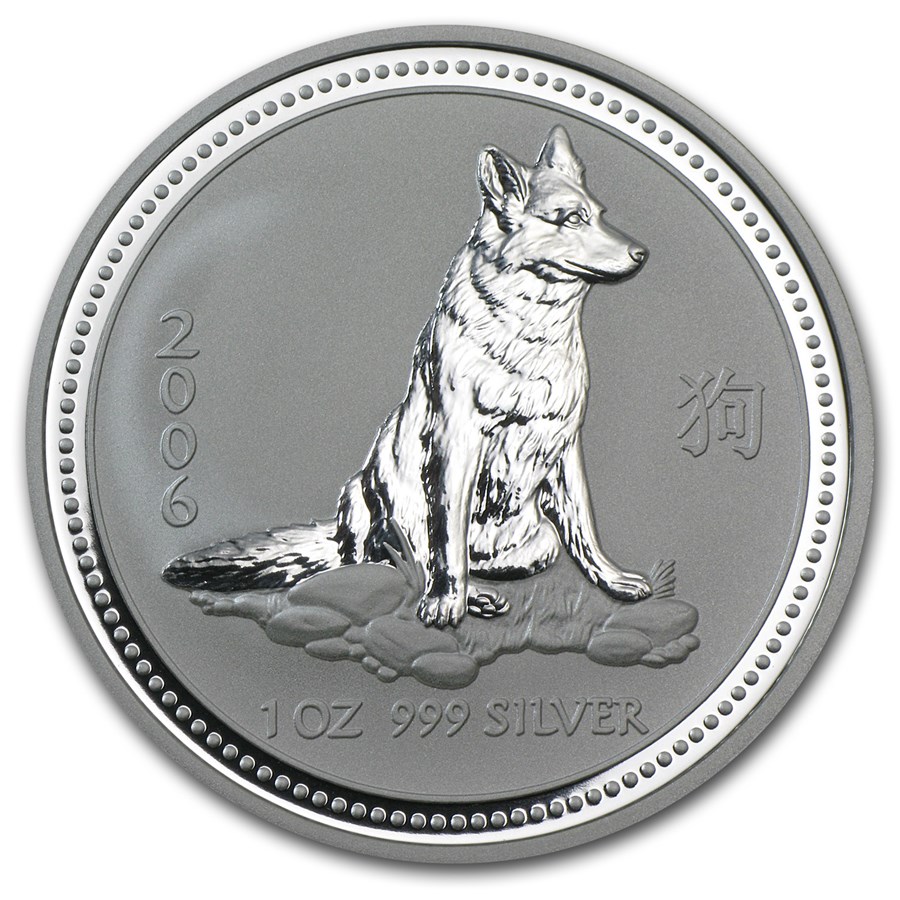 2006 Australia 1 oz Silver Year of the Dog BU (Series I)